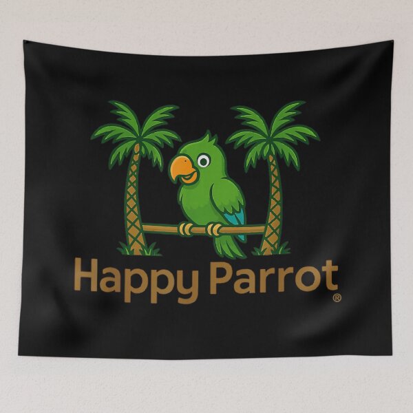 Item preview, Happy Parrot Tropical Cartoon Bird Island Vacation Cute Animal designed and sold by LakenDraphil.
