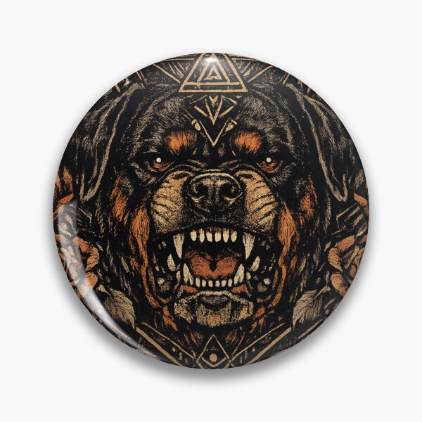 Item preview, Dark Boho Rottweiler | Mystical Dog Line Art with Moon, Roses & Geometric Gothic Totem designed and sold by LuxeBuzz.