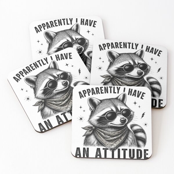 Item preview, Apparently I Have An Attitude | Cool Raccoon Funny Vintage Design designed and sold by LukWer.