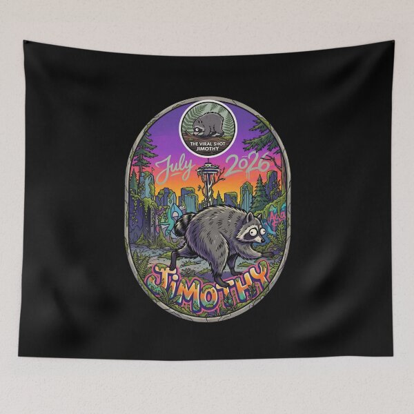 Item preview, Jimothy The Viral Seattle Raccoon Urban Nature Art designed and sold by DanniJordan.