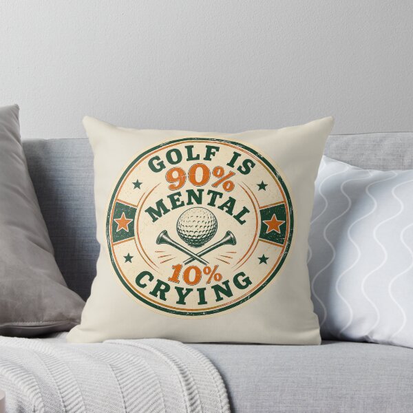 Item preview, Golf Is 90 Percent Mental 10 Percent Crying Circular Badge Design designed and sold by Panom Suavichien.