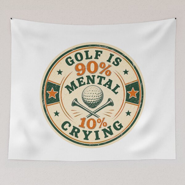 Item preview, Golf Is 90 Percent Mental 10 Percent Crying Circular Badge Design designed and sold by Panom Suavichien.