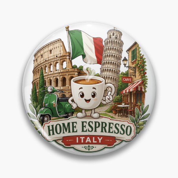 Item preview, Cute Italy Travel Coffee Mascot with Colosseum and Leaning Tower of Pisa designed and sold by TSshirtShoppe.