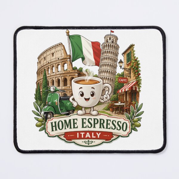 Item preview, Cute Italy Travel Coffee Mascot with Colosseum and Leaning Tower of Pisa designed and sold by TSshirtShoppe.