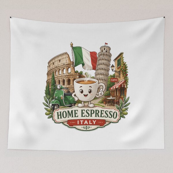 Item preview, Cute Italy Travel Coffee Mascot with Colosseum and Leaning Tower of Pisa designed and sold by TSshirtShoppe.