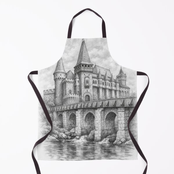Item preview, Corvin Castle Pencil Sketch - Gothic Hunyad Fortress Art Print & Home Decor designed and sold by Bela Ambrus.