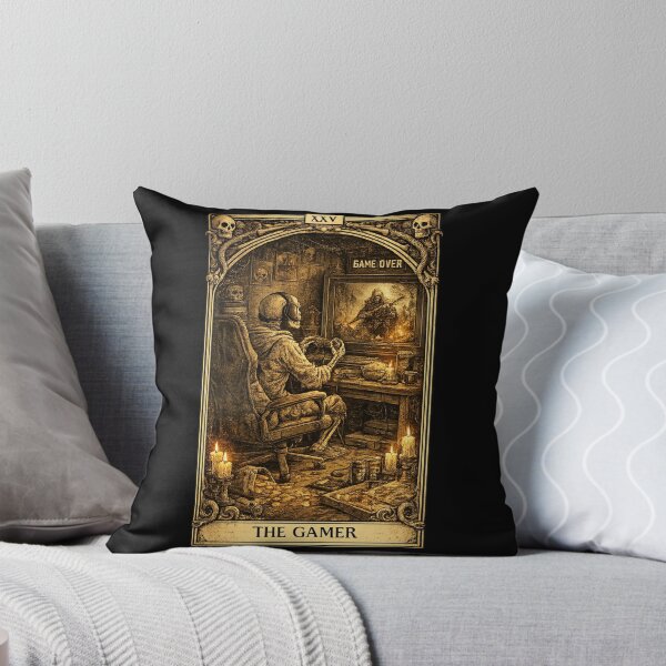 Item preview, The Gamer – Gothic Skeleton Gaming Vintage Tarot Card designed and sold by zenithviv.