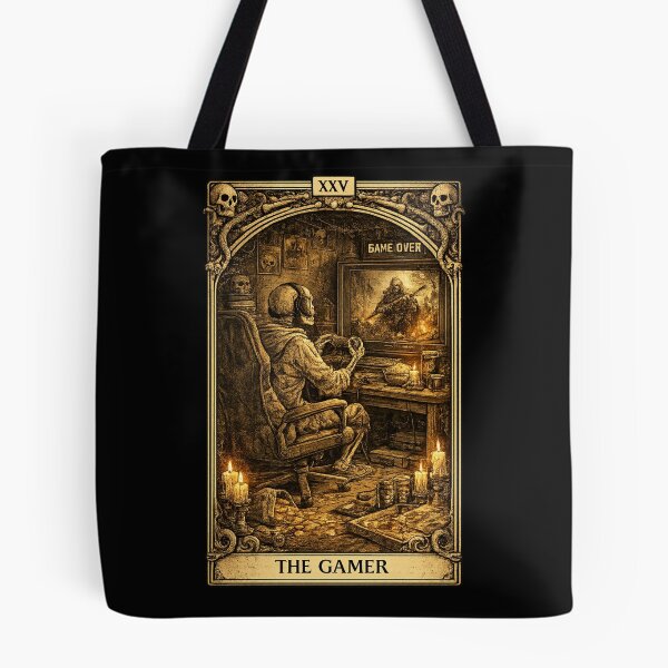 Item preview, The Gamer – Gothic Skeleton Gaming Vintage Tarot Card designed and sold by zenithviv.