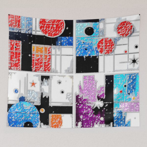 Item preview, primary rhythm canvas alpha colorful geometric abstract design designed and sold by SmashingDeals.