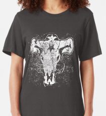Black Bulls Insignia Distressed | Black Clover Slim Fit T-Shirt