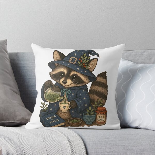 Item preview, Witch Raccoon Magical Tea Brewery designed and sold by AtlantiqArt.
