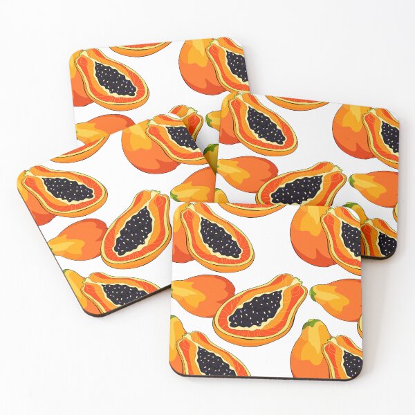 Item preview, Fresh Papaya Whole and Halved Tropical Art designed and sold by OrPolly.