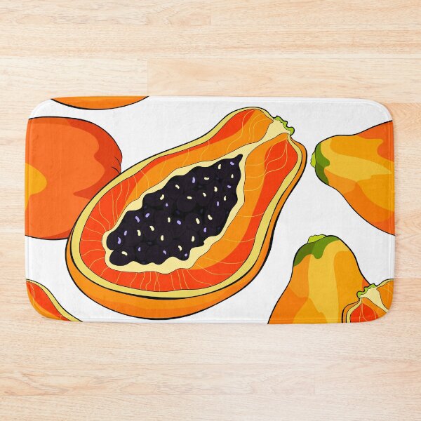 Item preview, Fresh Papaya Whole and Halved Tropical Art designed and sold by OrPolly.
