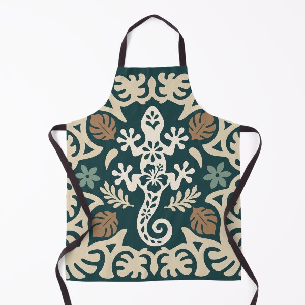 Item preview, Polynesian Gecko Tifaifai – Teal & Cream Tropical Lizard designed and sold by Tahitifaifai.