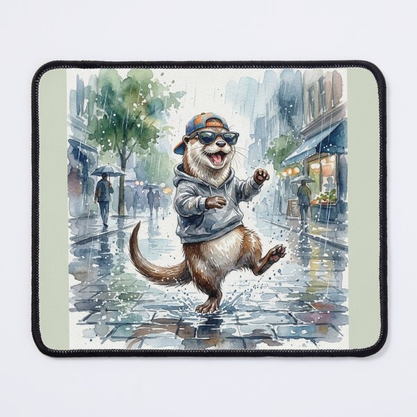 Item preview, Puddle Professional Otter – Funny Rain Lover Watercolor Cute Animal Hoodie Cartoon Sticker designed and sold by HOUSE OF TIST.