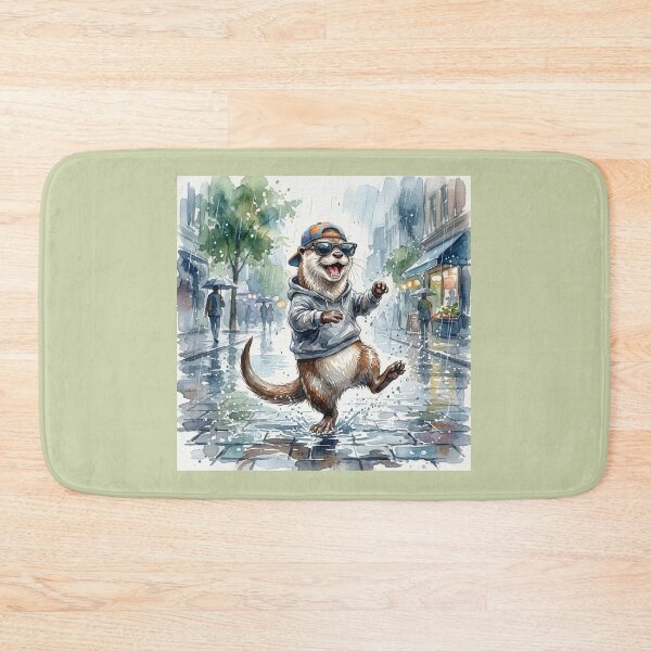Item preview, Puddle Professional Otter – Funny Rain Lover Watercolor Cute Animal Hoodie Cartoon Sticker designed and sold by HOUSE OF TIST.