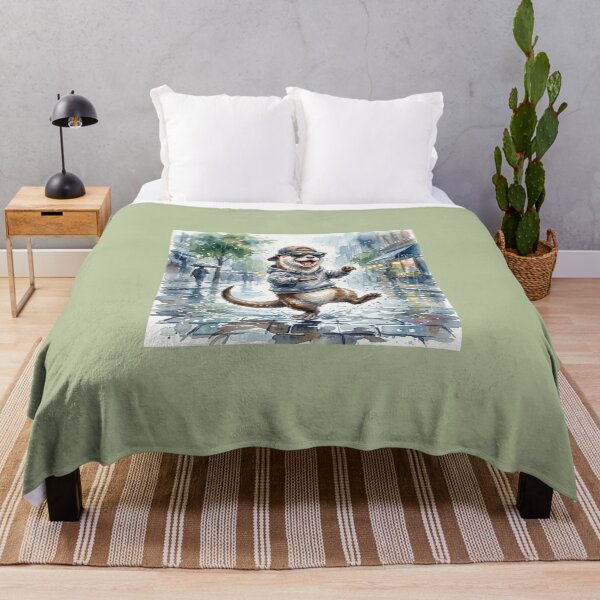 Item preview, Puddle Professional Otter – Funny Rain Lover Watercolor Cute Animal Hoodie Cartoon Sticker designed and sold by HOUSE OF TIST.