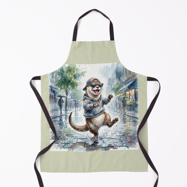 Item preview, Puddle Professional Otter – Funny Rain Lover Watercolor Cute Animal Hoodie Cartoon Sticker designed and sold by HOUSE OF TIST.