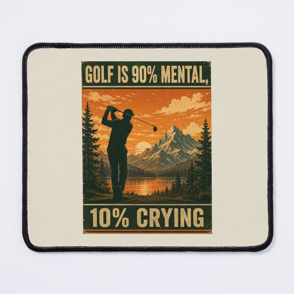 Item preview, Golf Is 90 Percent Mental 10 Percent Crying Vintage Travel Poster designed and sold by Panom Suavichien.