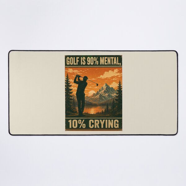 Item preview, Golf Is 90 Percent Mental 10 Percent Crying Vintage Travel Poster designed and sold by Panom Suavichien.