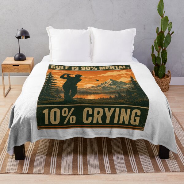 Item preview, Golf Is 90 Percent Mental 10 Percent Crying Vintage Travel Poster designed and sold by Panom Suavichien.