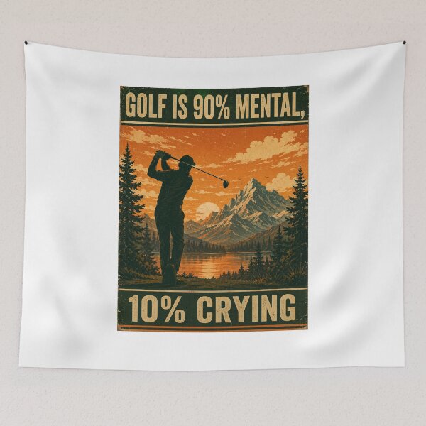 Item preview, Golf Is 90 Percent Mental 10 Percent Crying Vintage Travel Poster designed and sold by Panom Suavichien.