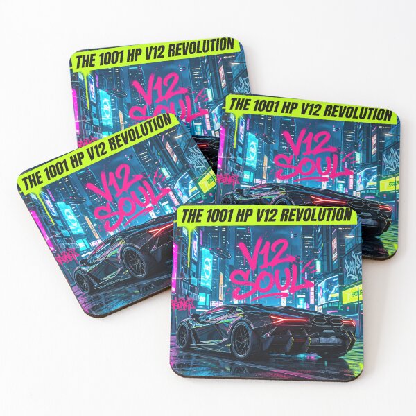 Item preview, High Performance V12 Hybrid Supercar Wet Neon Night Drive designed and sold by RevUpDesign.
