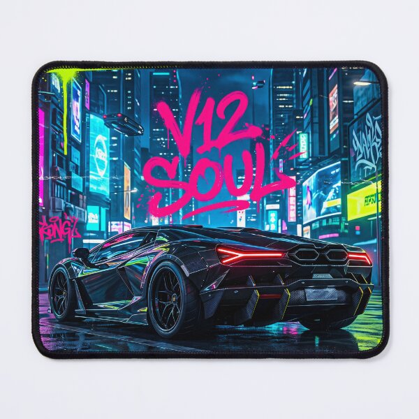 Item preview, High Performance V12 Hybrid Supercar Wet Neon Night Drive designed and sold by RevUpDesign.