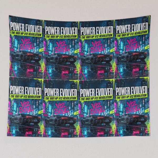 Item preview, High Performance V12 Hybrid Supercar Wet Neon Night Drive designed and sold by RevUpDesign.