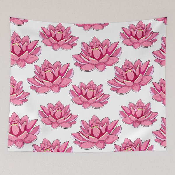 Item preview, Sacred Pink Lotus Blossom Yoga Decor designed and sold by OrPolly.