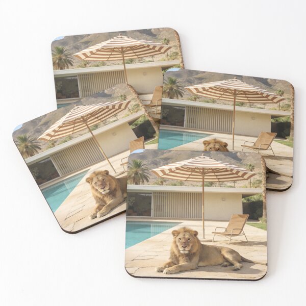 Item preview, Lion Photography Luxury Villa Pool Mountain Landscape Modern Architecture Summer Vacation Wildlife Travel Design designed and sold by Kzara Visual.