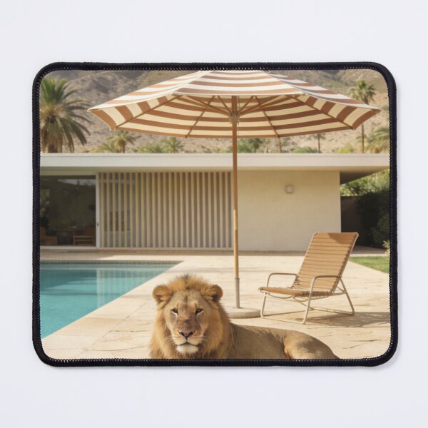 Item preview, Lion Photography Luxury Villa Pool Mountain Landscape Modern Architecture Summer Vacation Wildlife Travel Design designed and sold by Kzara Visual.