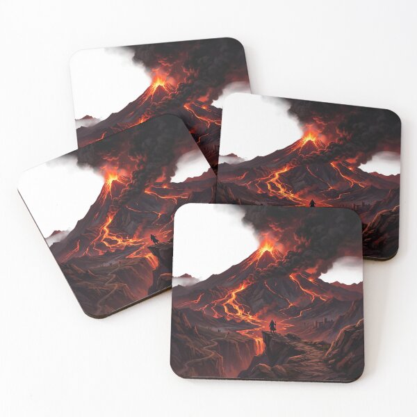 Item preview, Mount Doom Volcanic Landscape Lord of the Rings Dark Fantasy Poster designed and sold by LunaMarkos.