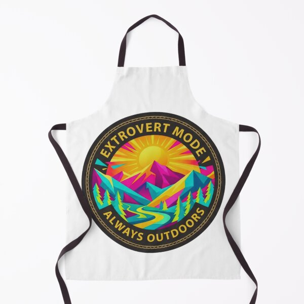 Item preview, Extrovert Mode Always Outdoors Geometric Mountain Badge designed and sold by GabeMountainArt.
