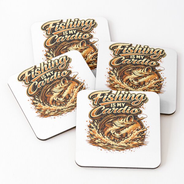 Item preview, Fishing Is My Cardio Funny Bass Fishing Design designed and sold by JMDG Studio.