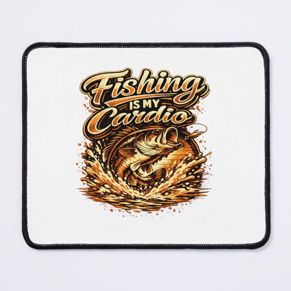 Item preview, Fishing Is My Cardio Funny Bass Fishing Design designed and sold by JMDG Studio.