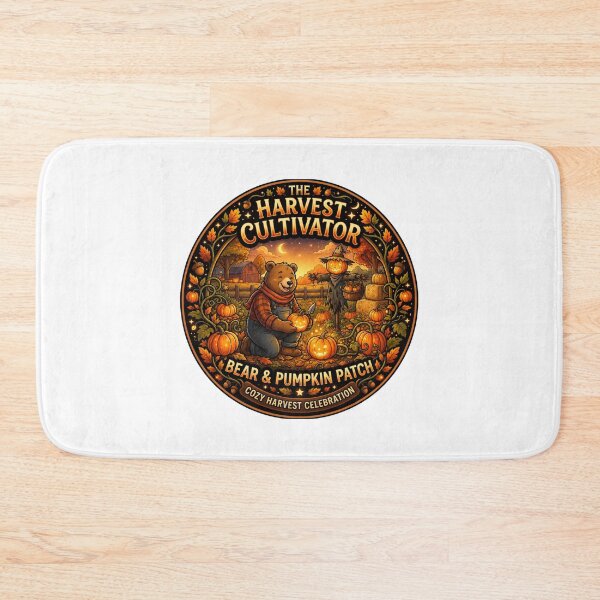 Item preview, The Harvest Cultivator | Bear & Pumpkin Patch | Cozy Autumn Harvest | Cute Fall Farmer | Halloween Pumpkin Gift designed and sold by MrDev.