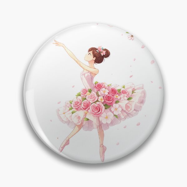 Item preview, A ballerina anime with a tutu made of blooming flowers like roses, peonies, or cherry blossoms designed and sold by GlamShop88.