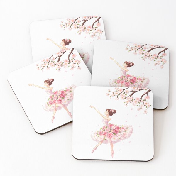 Item preview, A ballerina anime with a tutu made of blooming flowers like roses, peonies, or cherry blossoms designed and sold by GlamShop88.