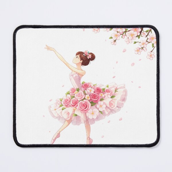 Item preview, A ballerina anime with a tutu made of blooming flowers like roses, peonies, or cherry blossoms designed and sold by GlamShop88.