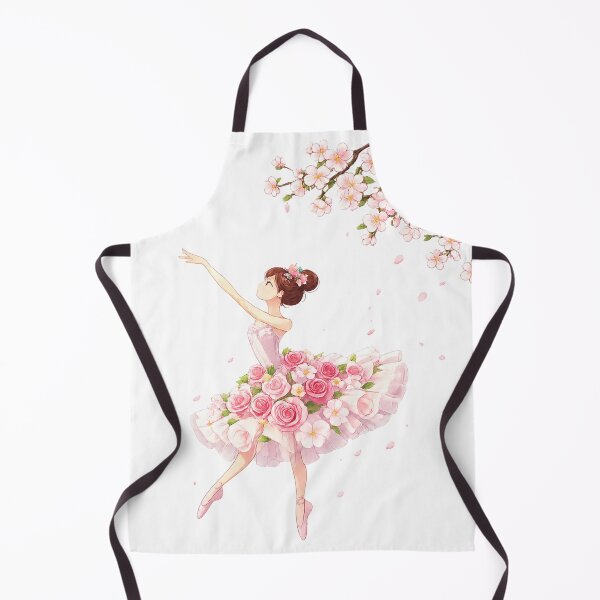 Item preview, A ballerina anime with a tutu made of blooming flowers like roses, peonies, or cherry blossoms designed and sold by GlamShop88.