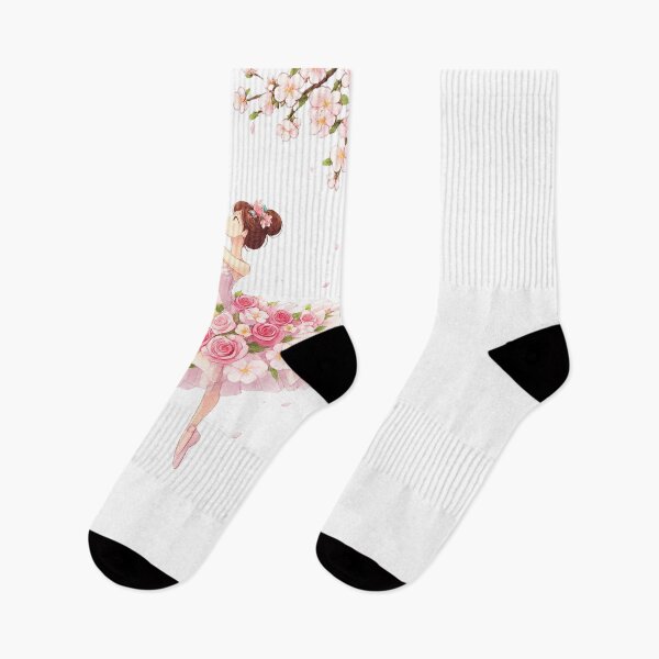 Item preview, A ballerina anime with a tutu made of blooming flowers like roses, peonies, or cherry blossoms designed and sold by GlamShop88.