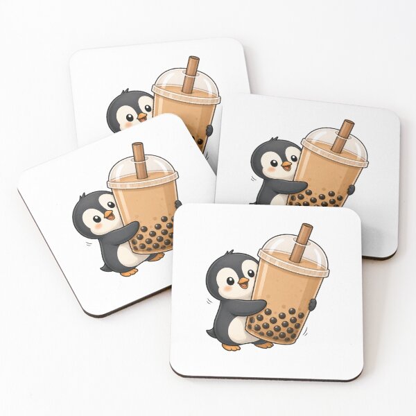 Item preview, Cute Penguin Carrying Bubble Tea Sticker designed and sold by PawsGiggles.