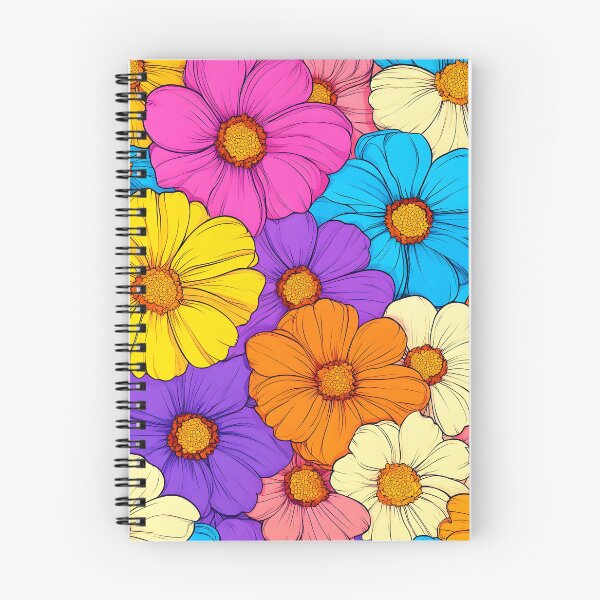 Item preview, Retro 1960's Happy Hippie Vibrant Colorful Flower Pattern designed and sold by DEC02.