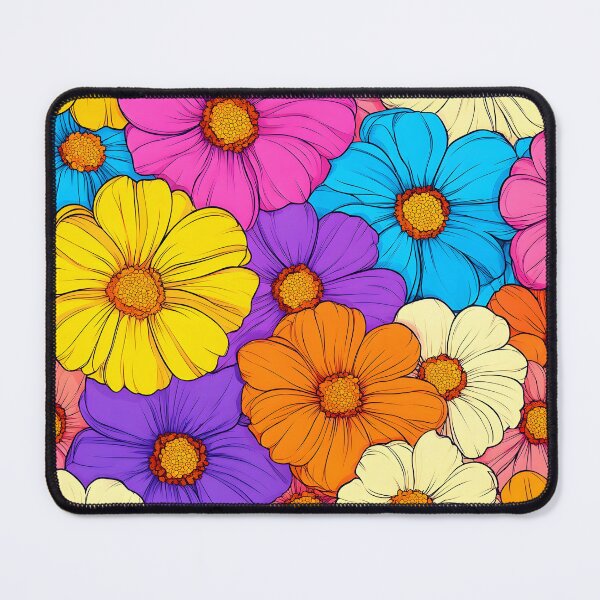 Item preview, Retro 1960's Happy Hippie Vibrant Colorful Flower Pattern designed and sold by DEC02.