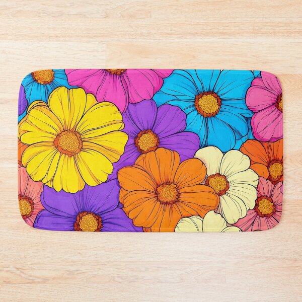 Item preview, Retro 1960's Happy Hippie Vibrant Colorful Flower Pattern designed and sold by DEC02.