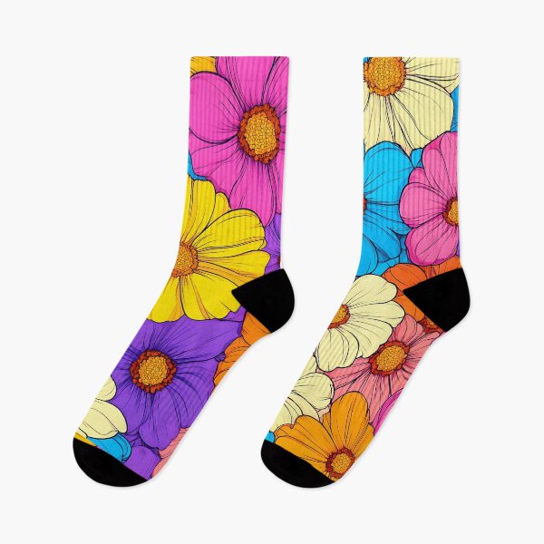 Item preview, Retro 1960's Happy Hippie Vibrant Colorful Flower Pattern designed and sold by DEC02.