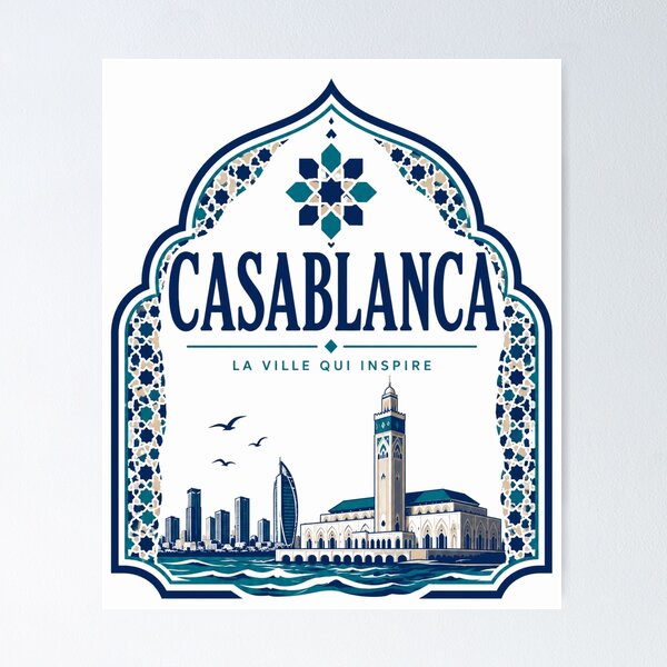 Item preview, Casablanca Morocco vintage art designed and sold by MELLOU-ART.