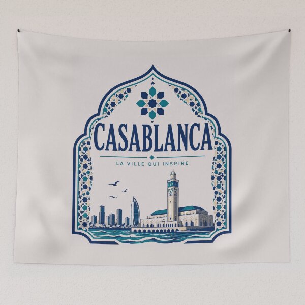 Item preview, Casablanca Morocco vintage art designed and sold by MELLOU-ART.