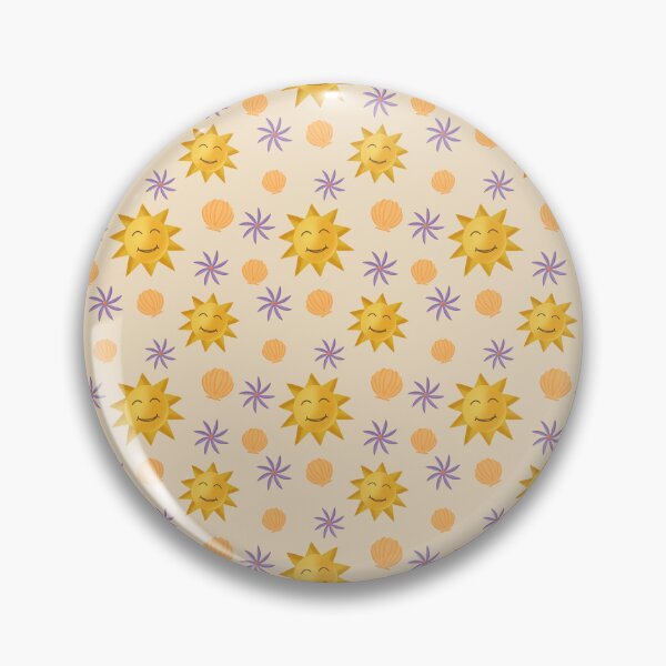 Artikelvorschau, Süßes Sommermuster | Lächelnde Sonne | Muscheln | Blumen | Sommerspaß entworfen und verkauft von Lavender Mint Graphics.